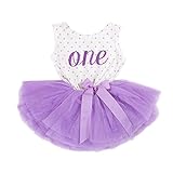 Product Image of the Grace & Lucille Purple Polka Dot Sleeveless Baby Birthday Dress (Purple, 6-12...