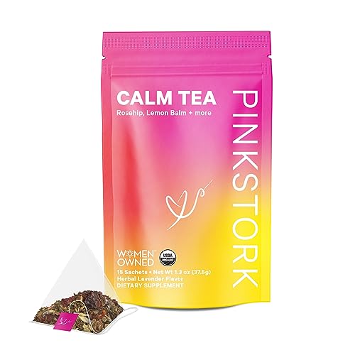 Product Image of the Pink Stork Calm Tea: Organic Lavender Herbal Tea for Relaxation, Stress Relief,...