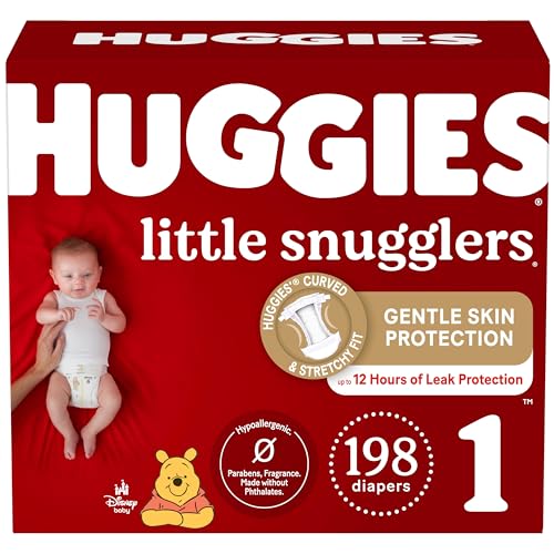 Product Image of the Huggies Size 1 Diapers, Little Snugglers Diapers, Size 1 (8-14 lbs), 198 Ct (6...