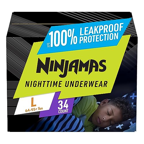 Product Image of the Pampers Ninjamas Nighttime Bedwetting Underwear Boys - Size L (64-125 lbs), 34...