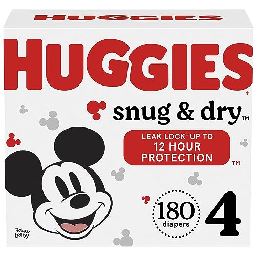 Product Image of the Huggies Size 4 Diapers, Snug & Dry Baby Diapers, Size 4 (22-37 lbs), 180 Count...