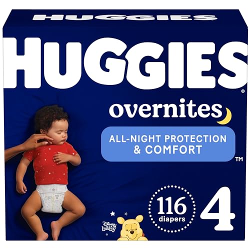 Product Image of the Huggies Overnites Size 4 Overnight Diapers (22-37 lbs), 116 Ct (2 Packs of 58),...