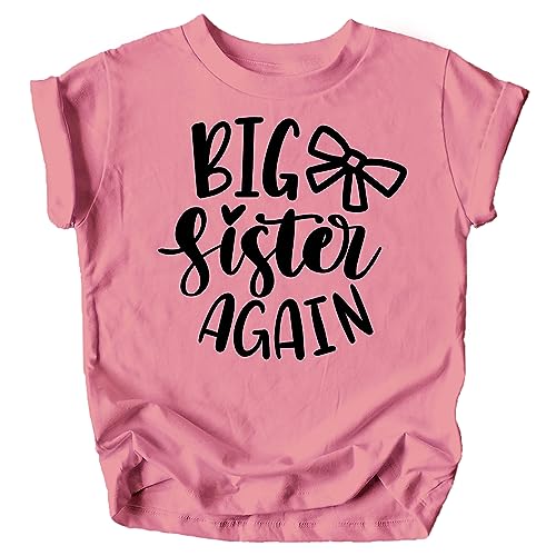 Product Image of the Olive Loves Apple Big Sister Again Bow Sibling Reveal Birth Announcement Shirts...