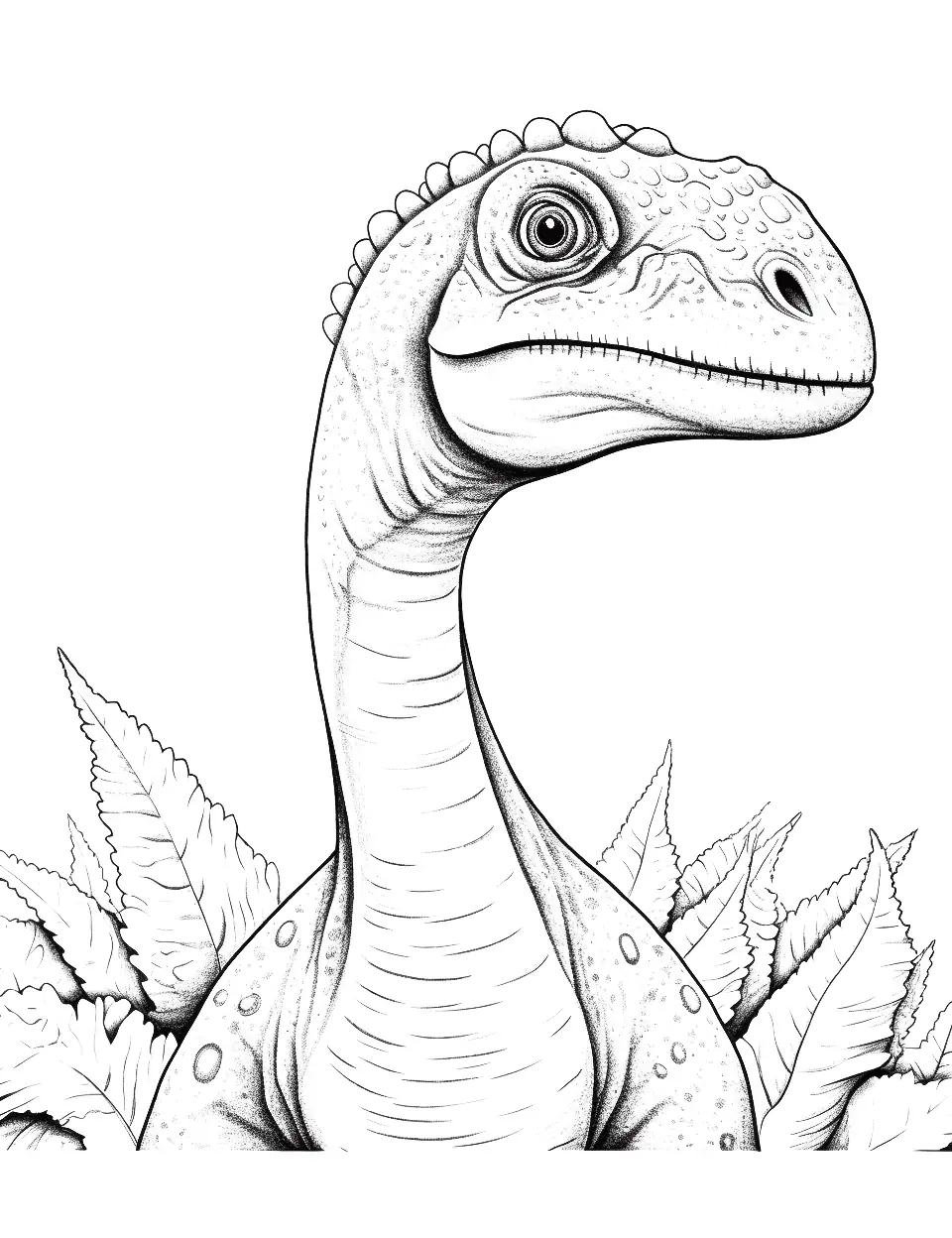 Realistic Velociraptor Dinosaur Coloring Page - A realistic, detailed Velociraptor in its natural environment.