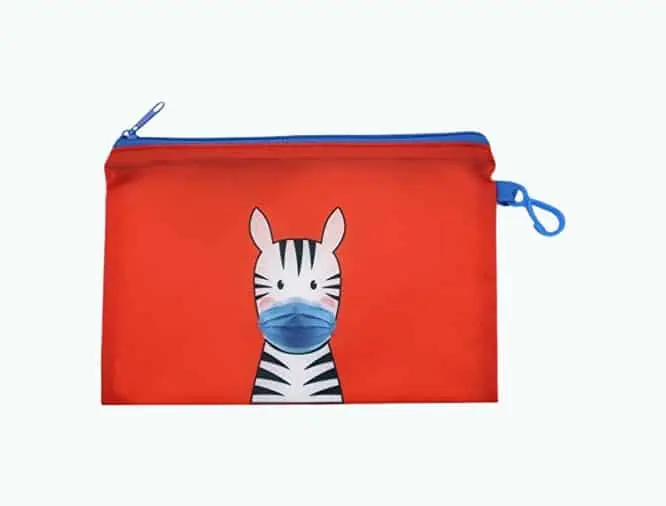 Product Image of the ICU Health Kids’ Mask with Zebra Pouch
