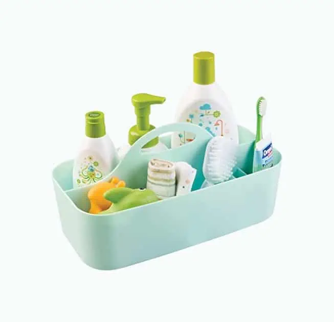 Product Image of the mDesign Plastic Portable Nursery Storage Organizer Caddy Tote - Divided Basket...